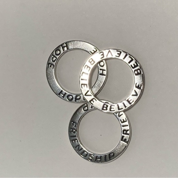 Silpada Jewelry - Silpada 3 circular Sterling Silver pendants Hope Believe Friendship